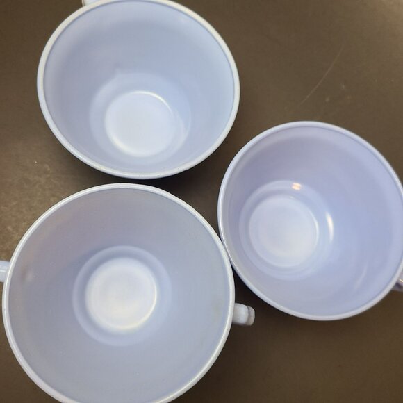 Lot (3) Vintage Hazel Atlas Platonite Moderntone Sugar Bowl & Two Cups Mugs - Picture 13 of 15